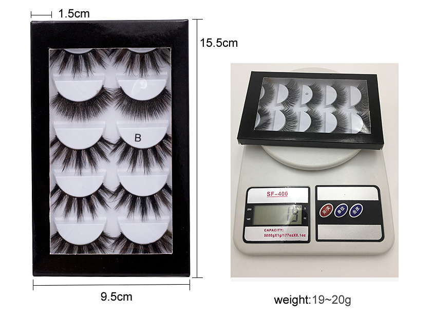 Soft fiber false eyelashes 5 Pairs Thick Natural Curling