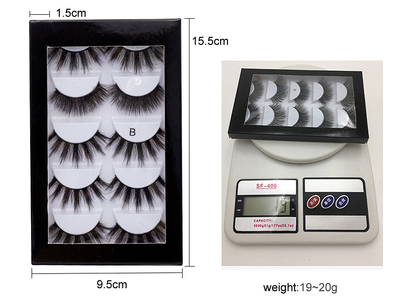 Soft fiber false eyelashes 5 Pairs Thick Natural Curling